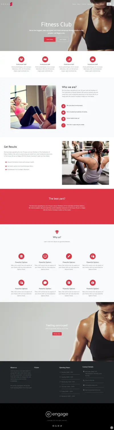 موقع تعريفي لصالة رياضية