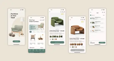 تطبيق هاتف لمتجر أثاث منزلي