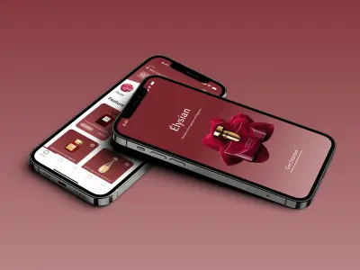 تطبيق موبايل لمتجر عطور إلكتروني