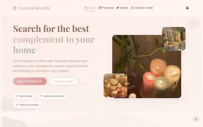 Scented Reverie — منصة تجارة إلكترونية للشموع المعطّرة المخصصة