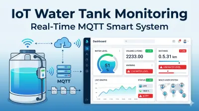 لوحة تحكم لمراقبة خزان المياه باستخدام إنترنت الأشياء (IoT) مع تكامل بروتوكول MQTT