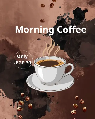 تصميم بوستر إعلاني للقهوة