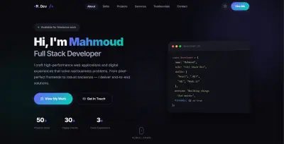 Professional Developer Portfolio Landing Page (Full Stack)