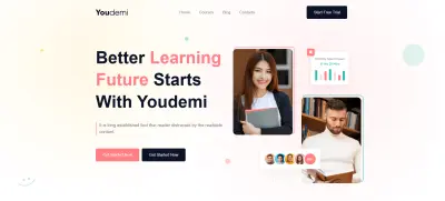 تصميم واجهة منصة تعليمية (Youdemi)