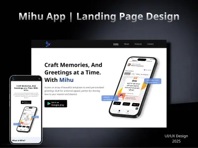 تصميم صفحة الهبوط لتطبيق ميهو -تطبيق هندي-