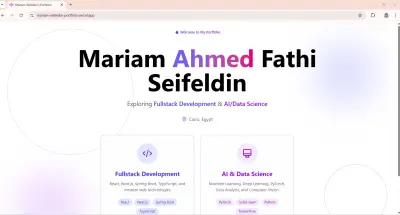معرض أعمال مريم عمرو – Web Developer and ML Engineer Porfolio