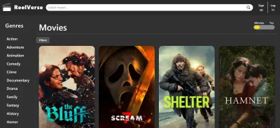 ReelVerse – متصفح أفلام ومسلسلات باستخدام TMDB API