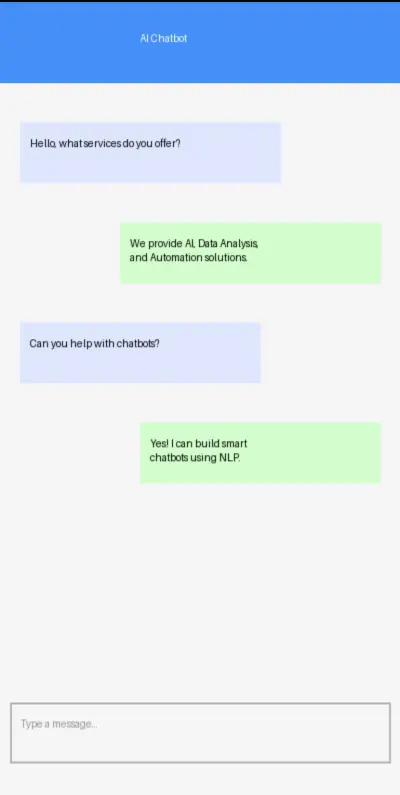 AI Chatbot باستخدام NLP لخدمة العملاء.