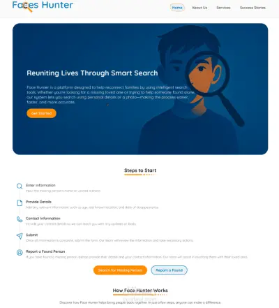 FacesHunter - موقع للبحث عن الاطفال المفقودين