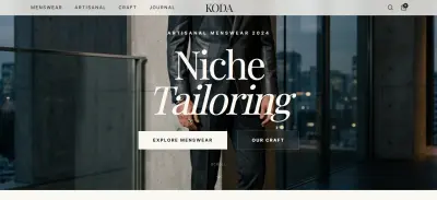 KODA: واجهة رقمية فاخرة لتجارة الأزياء الراقية (Luxury Fashion Landing Page)