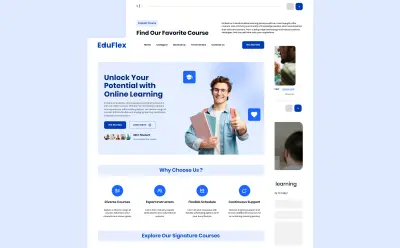 تصميم صفحة هبوط احترافية لمنصة تعليمية