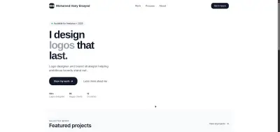 تصميم وتكويد موقع Portfolio عصري لمصمم هوية بصرية وشعارات