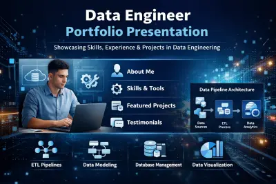 تصميم Portfolio احترافي لمهندس بيانات باستخدام PowerPoint