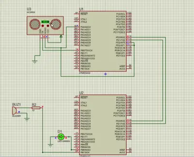 نظام محاكاة لتجنب اصطدام المركبات باستخدام بروتوكول UART