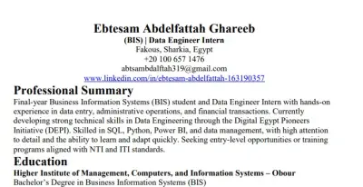 خدمة إعداد سيرة ذاتية احترافية متوافقة مع أنظمة ATS عمل CV احترافي