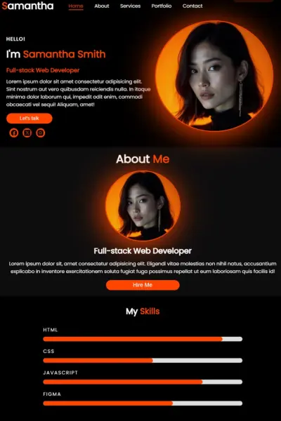 تصميم portfolio website احترافي