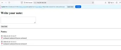 Deploying a Note-Taking Web Application on AWS EC2