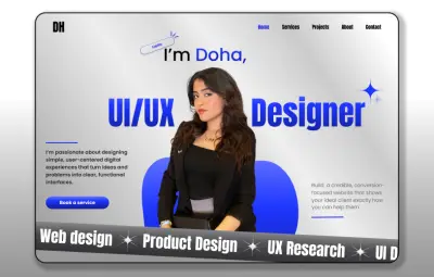 تصميم واجهة الصفحة الرئيسية لموقع Portfolio شخصي