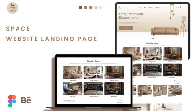 تصميم صفحة هبوط لموقع أثاث وتصميم داخلي حديث Space Landing Page