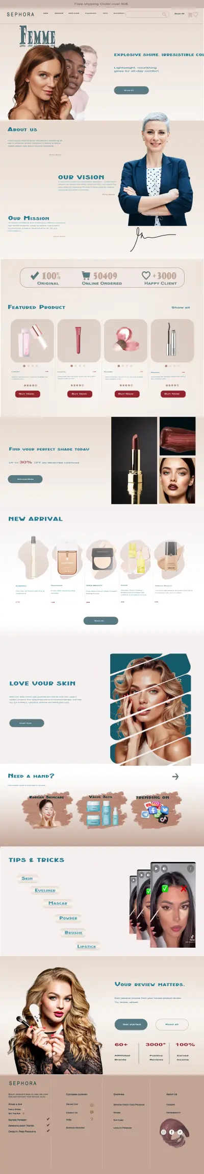 Sephora redesign- إعادة تصميم واجهة موقع Sephora