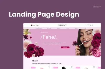 تصميم landing page لمتجر مستحضرات تجميل بعلامة تجارية عصرية