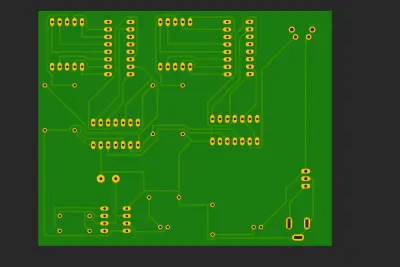 تصميم وتنفيذ PCB لعداد رقمي (0-99) بمسار هندسي متكامل