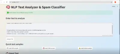 تطبيق NLP متقدم لتحليل النصوص واكتشاف الرسائل المشبوهة