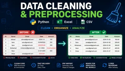 تنظيف ومعالجة البيانات Data Cleaning & Preprocessing بإحتراف