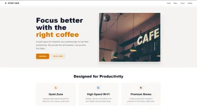 تصميم موقع ويب احترافي وعصري للمقاهي والمشاريع التجارية (Responsive)