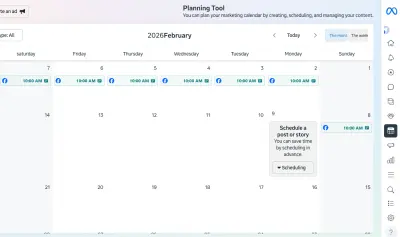 weekly content calender