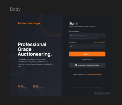 Service Details – Auction / Dashboard Platform UI/UX