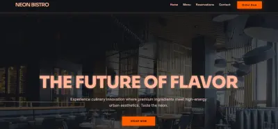 موقع مطعم سايبربانك(Neon Bistro)