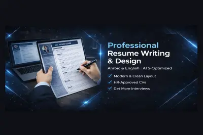 كتابة وتصميم CV احترافي عربي وإنجليزي + متوافق مع ATS