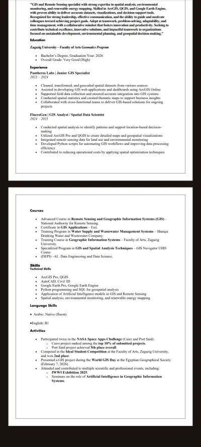 سيرة ذاتية احترافية