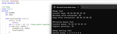 Heap Data Structure & Priority Queue Implementation (C++)
