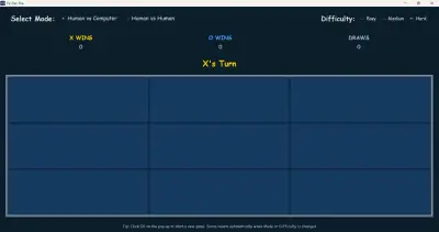 واجهة ومنطق لعبة إكس أو (Tic-Tac-Toe GUI & Logic)