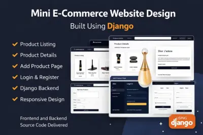 تصميم موقع متجر إلكتروني مصغر باستخدام Django لعرض المنتجات وإضافتها