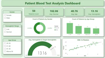 داشبورد نتائج تحاليل الدم - Blood Test Analysis Dashboard PowerBI