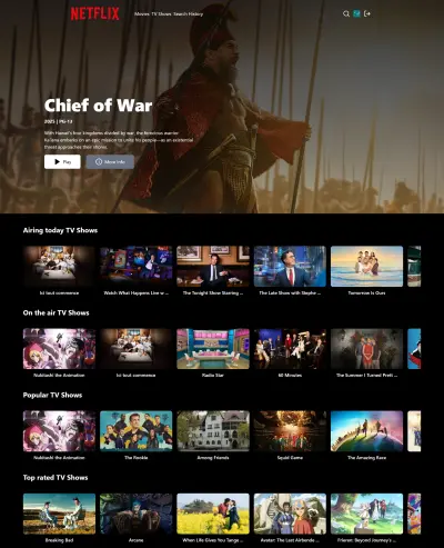 تصميم وتطوير منصة عرض أفلام احترافية