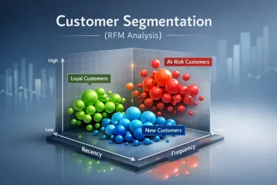 تطبيق نموذج RFM لتصنيف العملاء واستهدافهم تسويقياً.