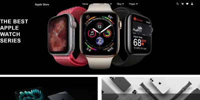 تصميم متجر إلكترونيات احترافي (Apple Store UI) باستخدام