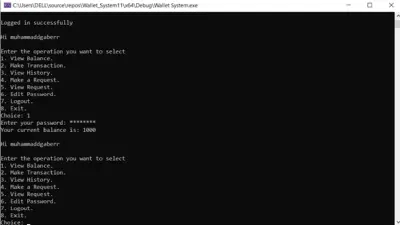 نظام إدارة محفظة رقمية باستخدام C++ (Console App)