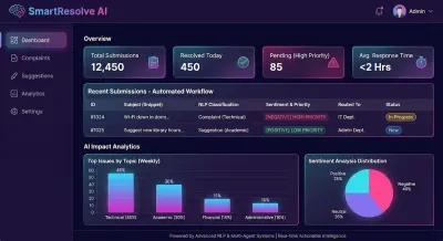 منصة ذكية لتحليل وتصنيف الشكاوى والمقترحات باستخدام معالجة اللغات الطبيعية (NLP)