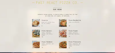 React-Pizza Menu