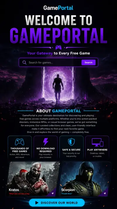 🚀 تصميم وتطوير موقع GamePortal – منصة ألعاب احترافية