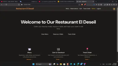 نظام ويب متكامل لإدارة المأكولات والطلبات (Flask & Python)