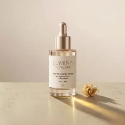 تصميم إعلانات Lumina Skincare بأسلوب Luxury Minimal بالذكاء الاصطناعي