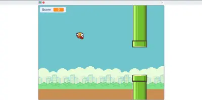 صورة العمل تصميم لعبة Flappy Bird بسيطة مع تحكم وScore باستخدام Scratch