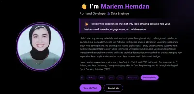 موقع شخصي متجاوب لعرض الأعمال ( Portfolio website)