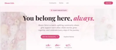 landing page Bloom Girls